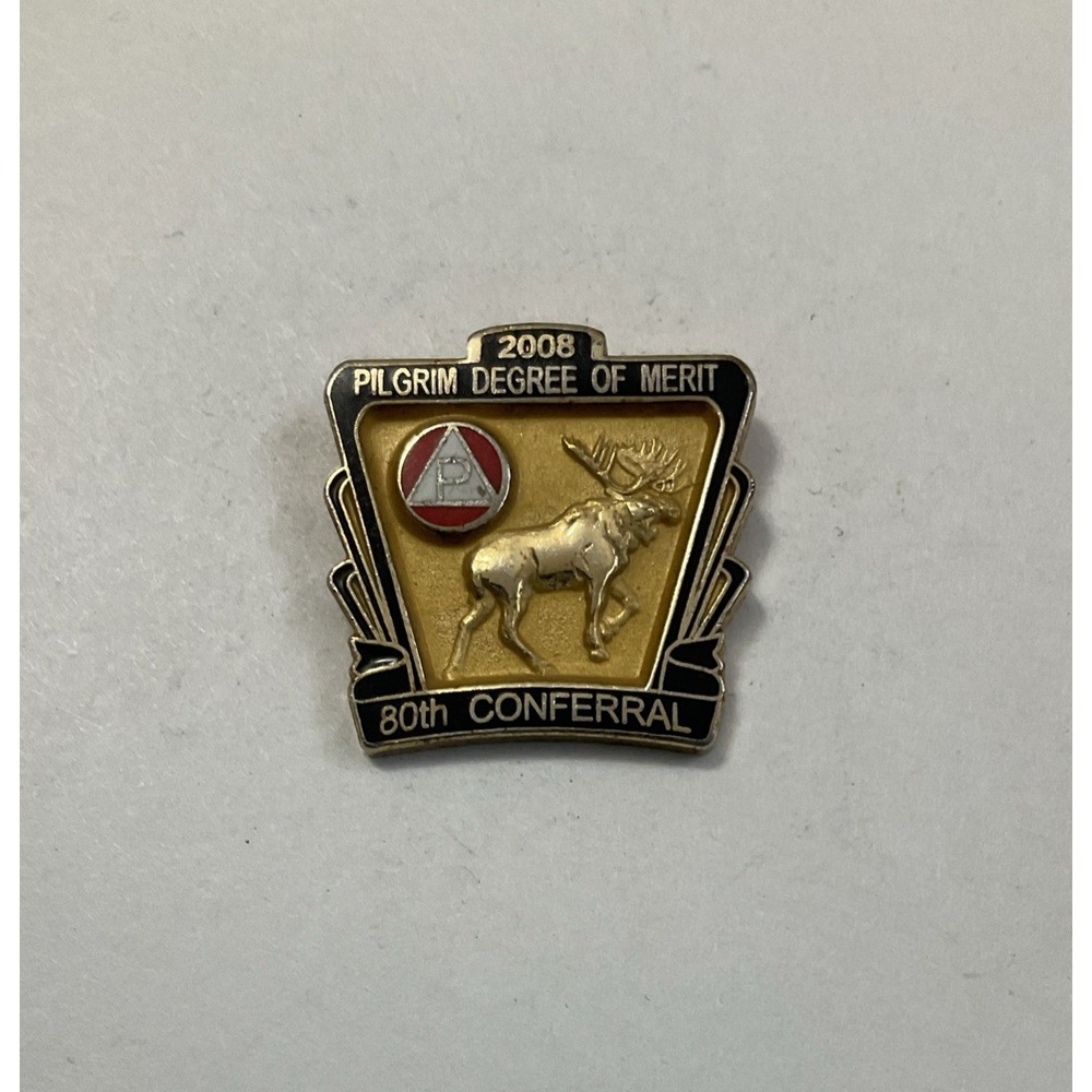 Pilgrim Degree Of Merit 2008 80th Conferral Moose Hat Pin Lapel Pinback